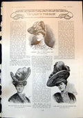 Old Print Hat Toque Louis Xv Arm Chair Shrieval Chain Deputy Woodman 1904 20th