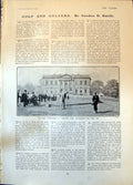 Old Antique Print Open Tournament Trafford Park Manchester First Tee 1904 20th