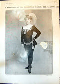 Antique Old Print Queenie Leighton Royal Italian Circus Monkeys 1904 Damaged