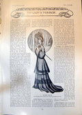 Antique Old Print Autumn Costume Diamond Emerald Earrings Pendant Comb 1904