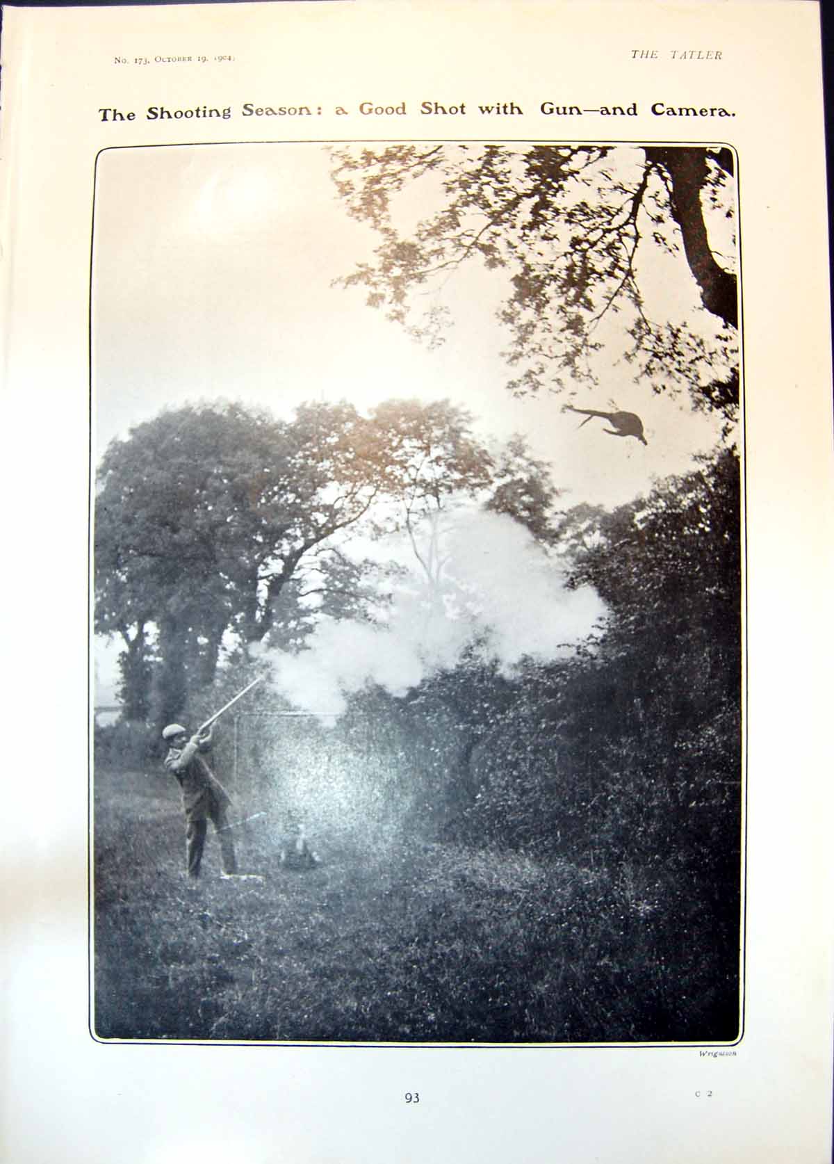 Old Print Shooting Season Gun Mrs Hawley Smart Daughters King Italy 1904 20th