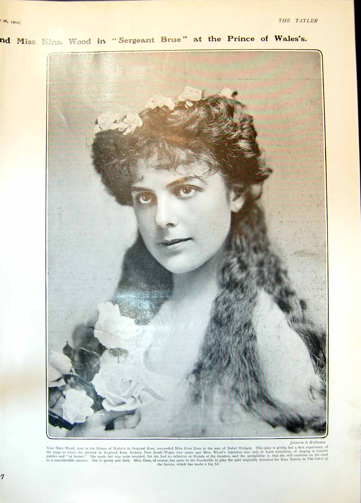 Antique Old Print Nina Wood Sergeant Brue Marie Studholme Alice Nielsen 1904