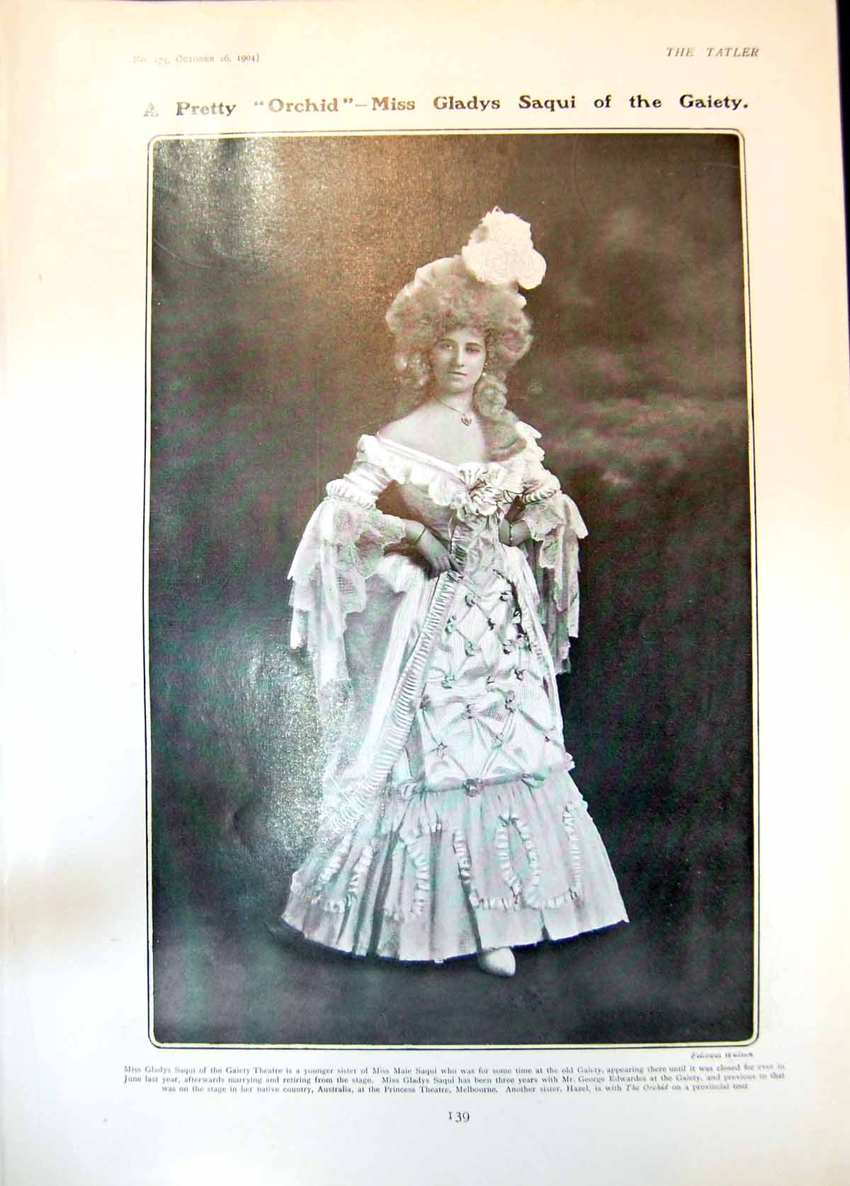 Old Gladys Saqui Orchid Bertha Bird Alderman J Marshall Miss Dawn 190 Victorian