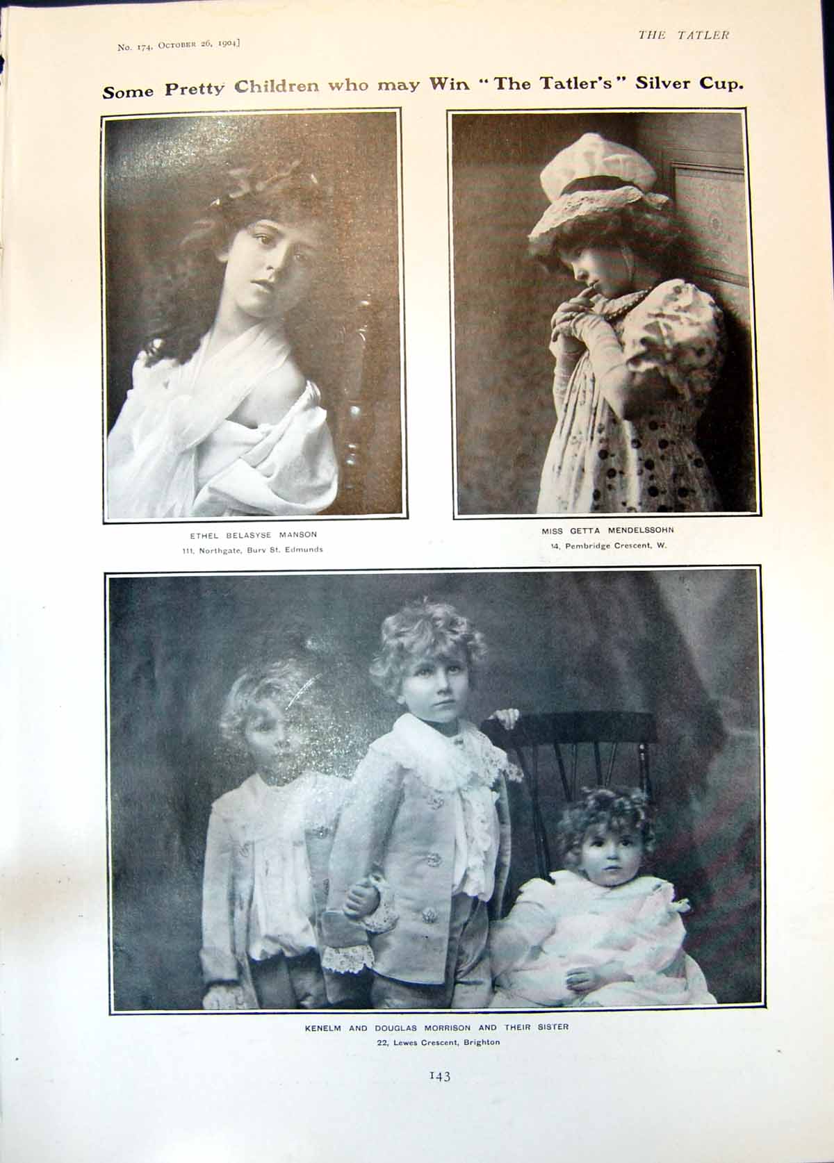 Old Print Ethel Manson Getta Mendelssohn Catch Season Buttons Ladies 1904 20th