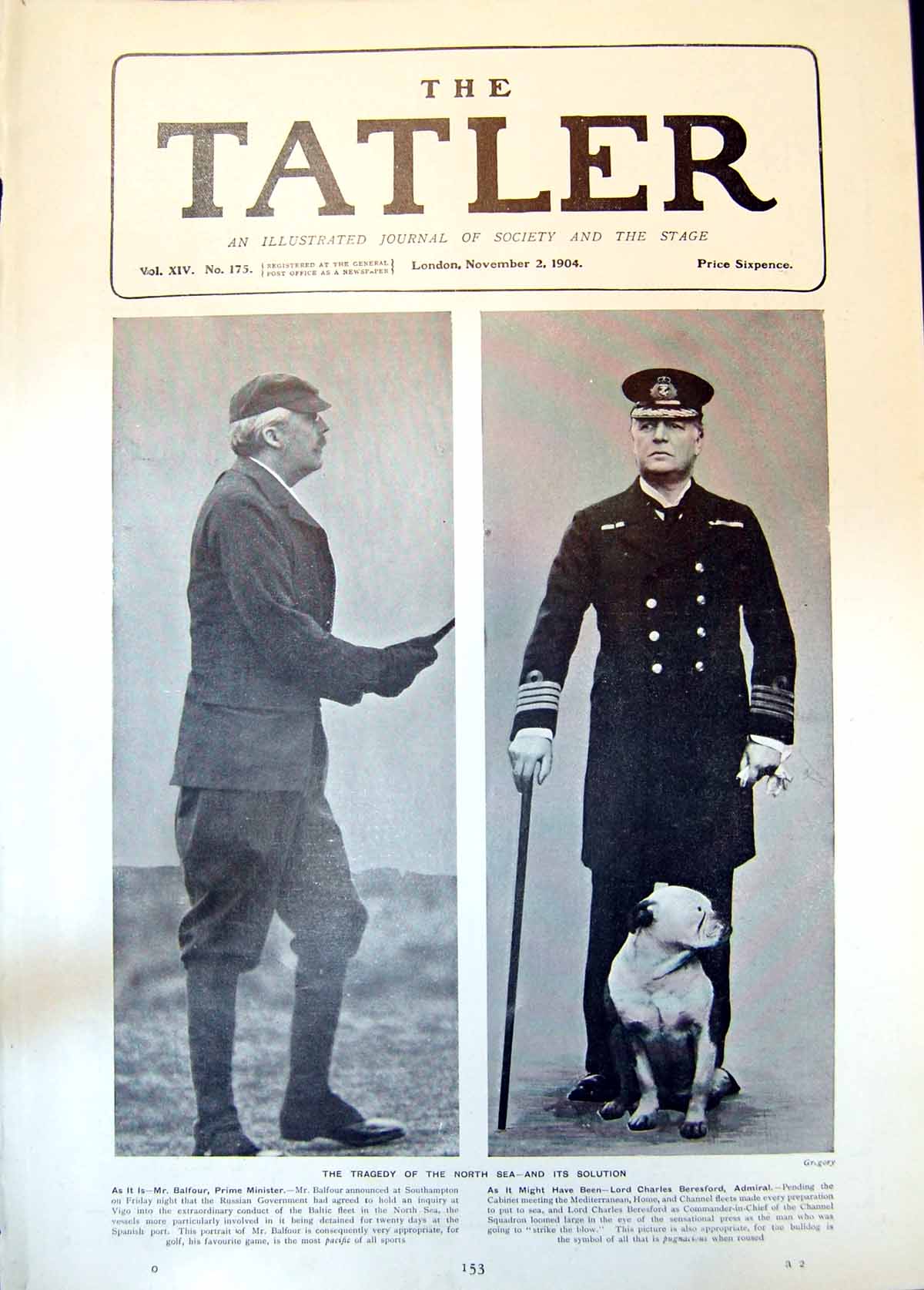 Old Tragedy North Sea Mr Balfour Lord Charles Beresford Admiral 1904 20th