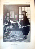 Antique Old Print Humour Will Owen Thorns Cushion Editor Artist Sketches 1904