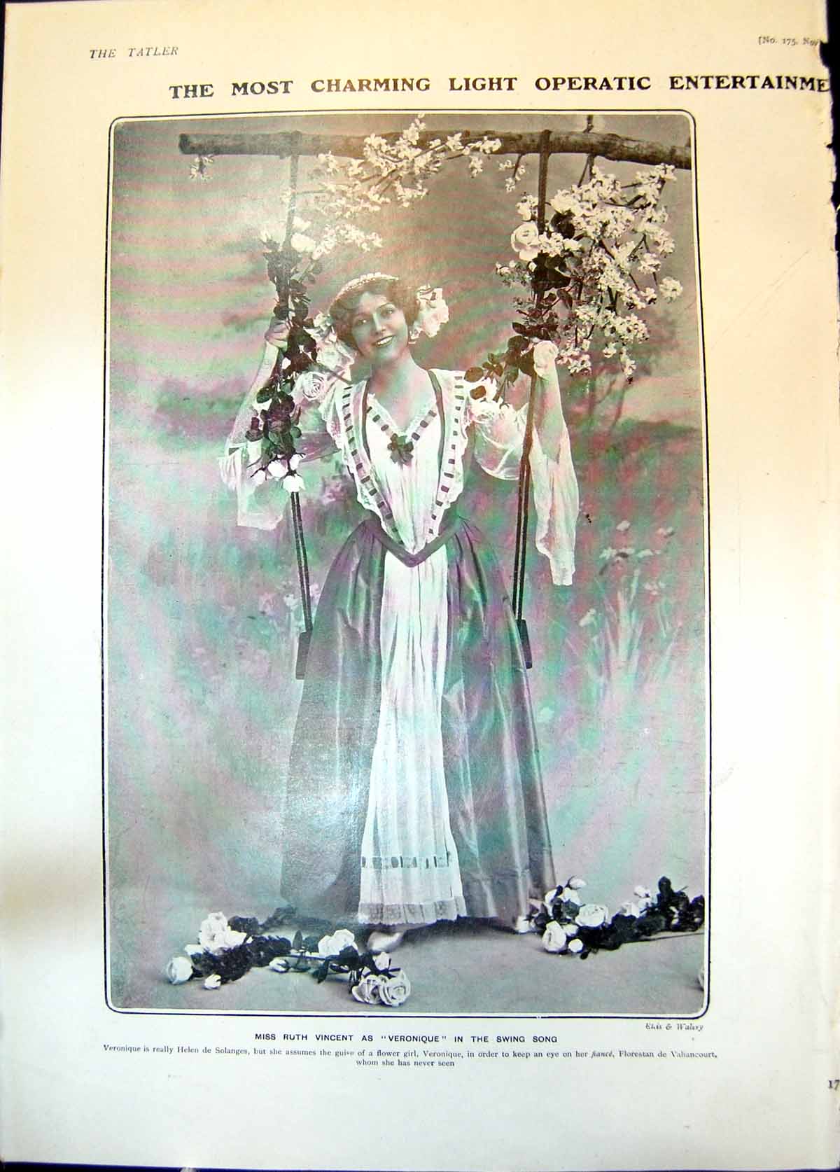 Antique Print Ruth Vincent Veronique Swing Song Hyde Park Young Salmon 1904