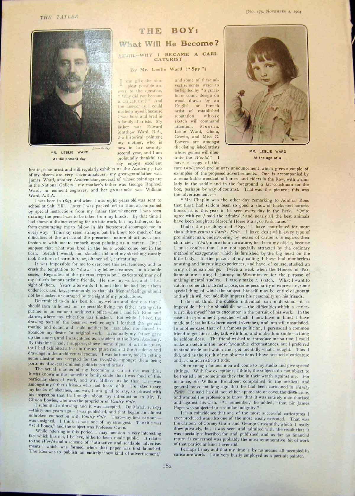 Old Leslie Ward AgedPresent George Meredith Novelist Dorking 1904
