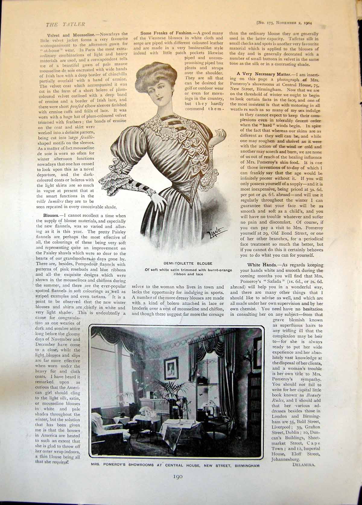 Old Demi Toilette Dress Mrs Pomeroys Showrooms Birmingham Coatee1904 20th