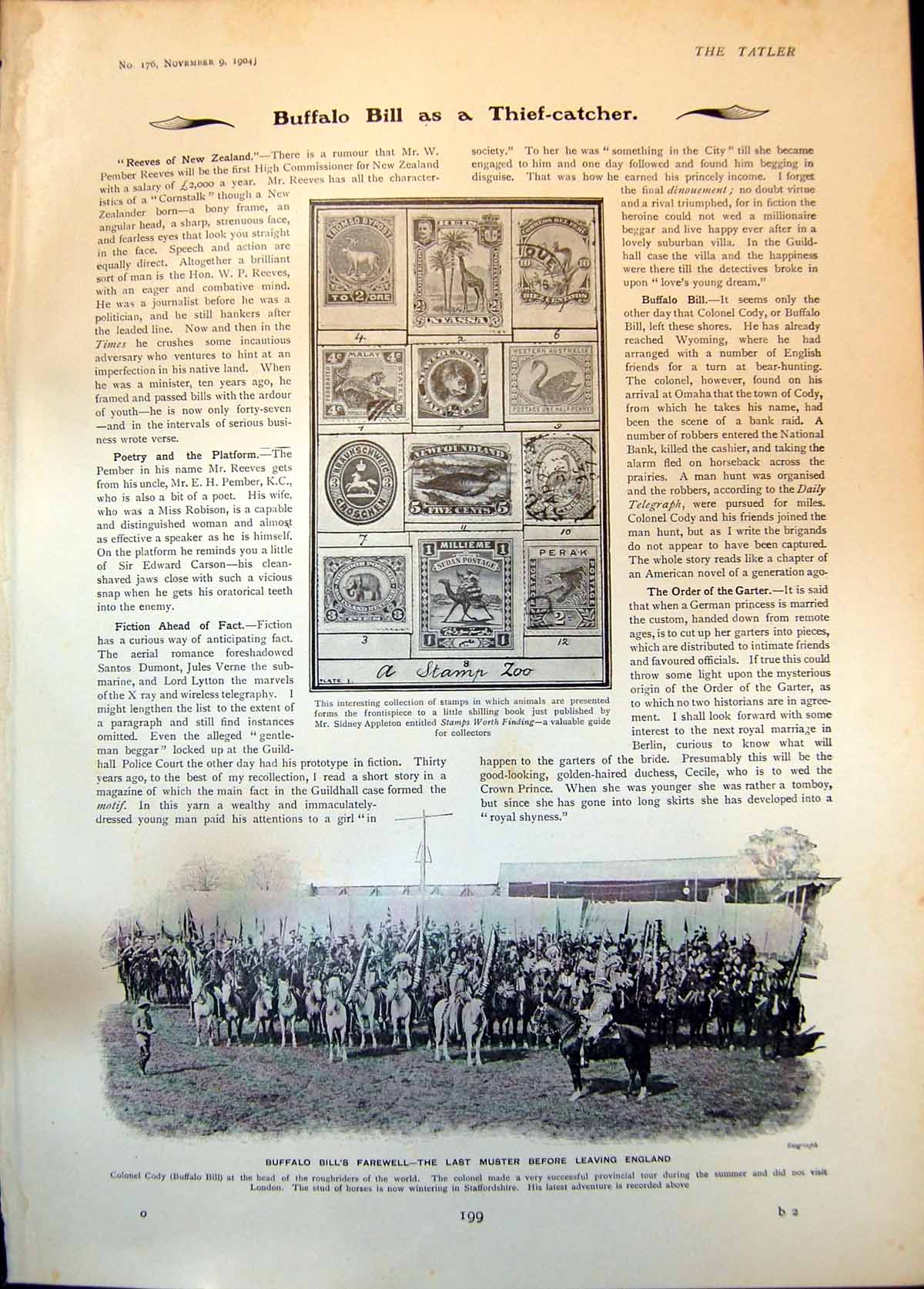 Antique Print Stamps Worth Finding Buffalo Bills Farewell Last Muster 1904 20th