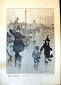 Original Old Antique Print Humour Will Owen Policeman Small Girl Baby Road 1904