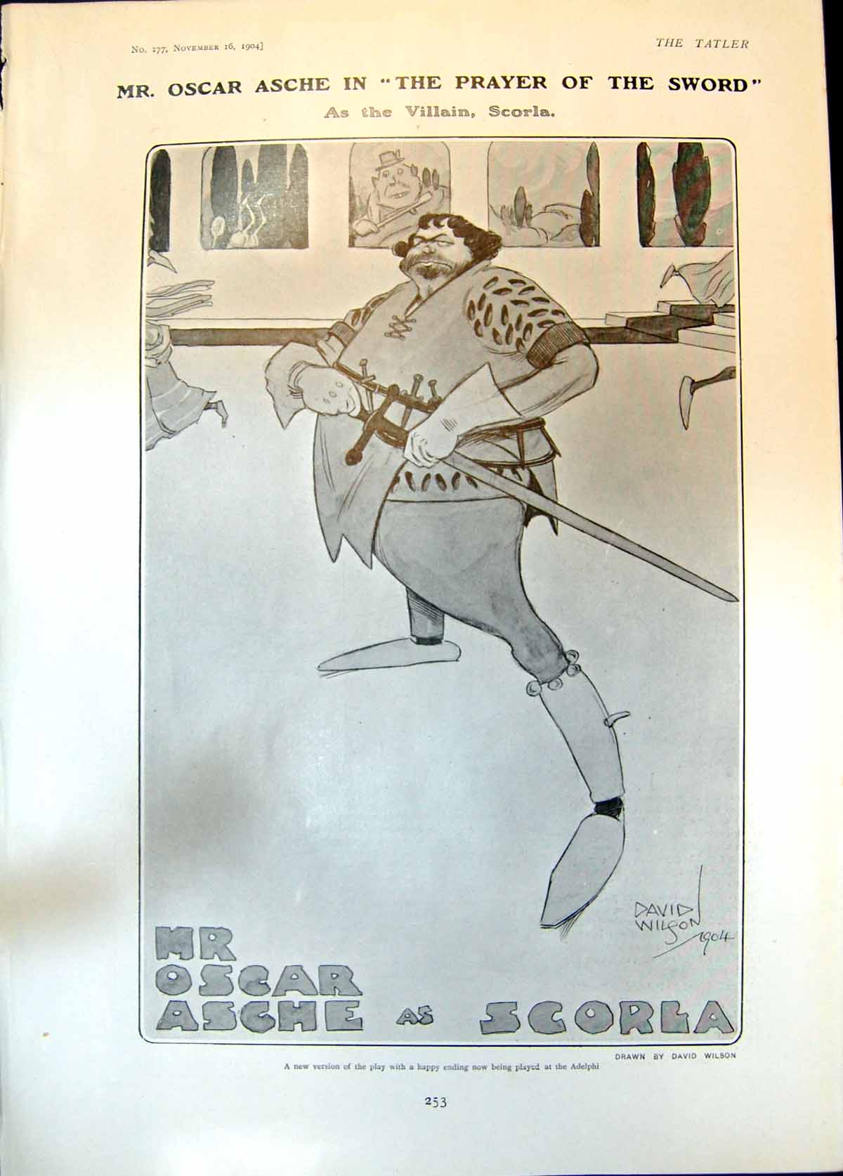 Antique Print Oscar Asche Prayer Sword Harry Lauder T Dunville Chigwin 1904