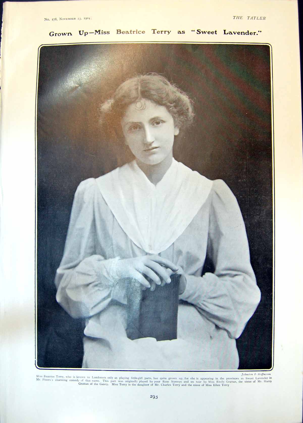 Old Print Beatrice Terry Sweet Lavender Paul Rubens Frank Richardson 1904 20th