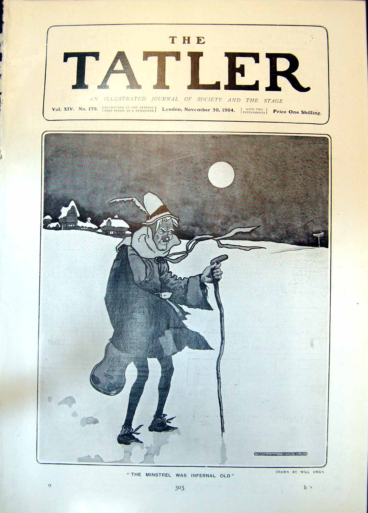 Original Old Antique Print Humour Will Owen Minstrel Was Infernal 1904 20th