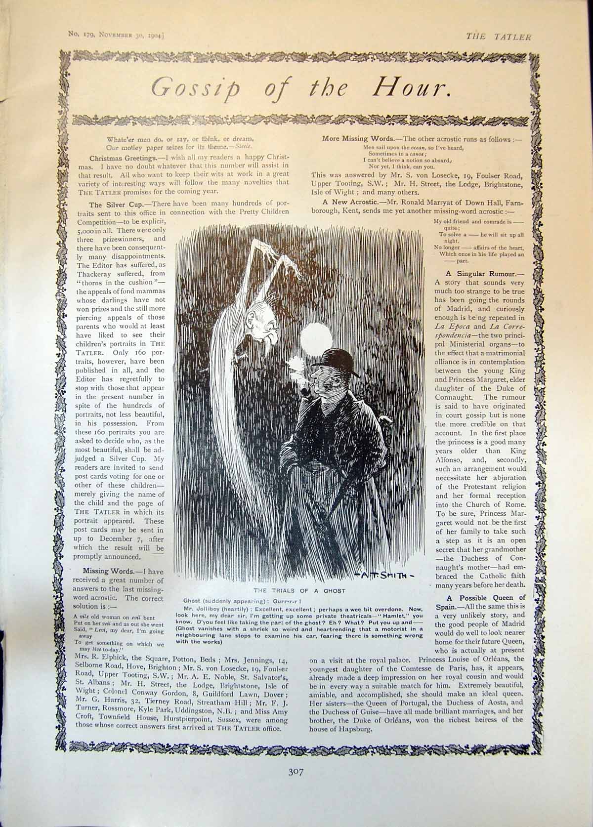 Antique Print Trials Ghost A Smith Birds Fish Christmas Pudding Mouse 1904 20th