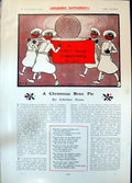 Old Antique Print Christmas Bran Pie Very Jolly Christmas Xmas Mail 1904 20th