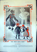 Old Print Snow Mans Diary George Morrow Royal Vision If I Were King 1904 20th