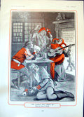 Antique Old Print Tonight We'Ll Merry Be Charles Buchel Pierrots Song 1904 20th