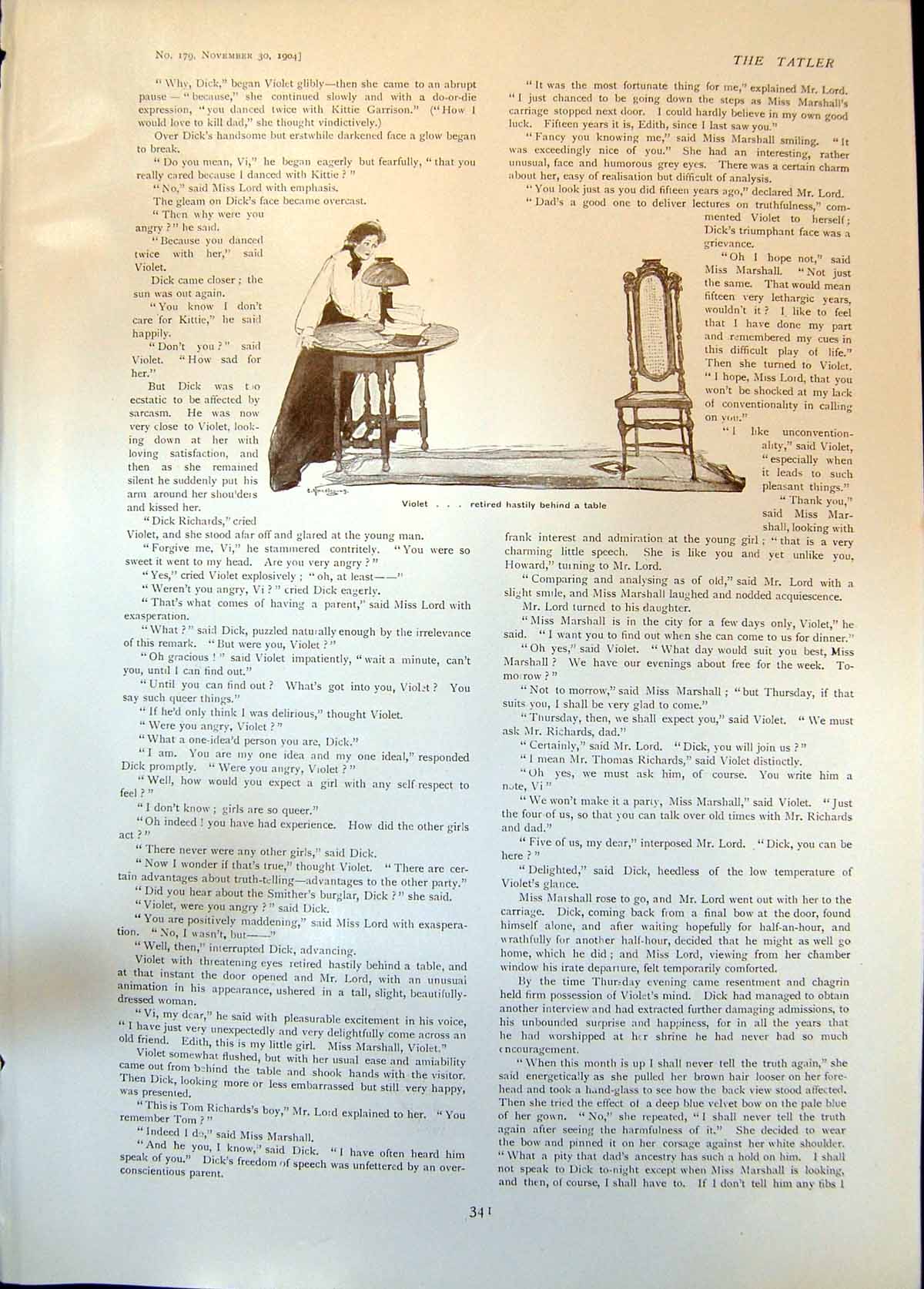Old Candid Violet Retired Behind Table Speaking Cook Not True Dick 19 20th