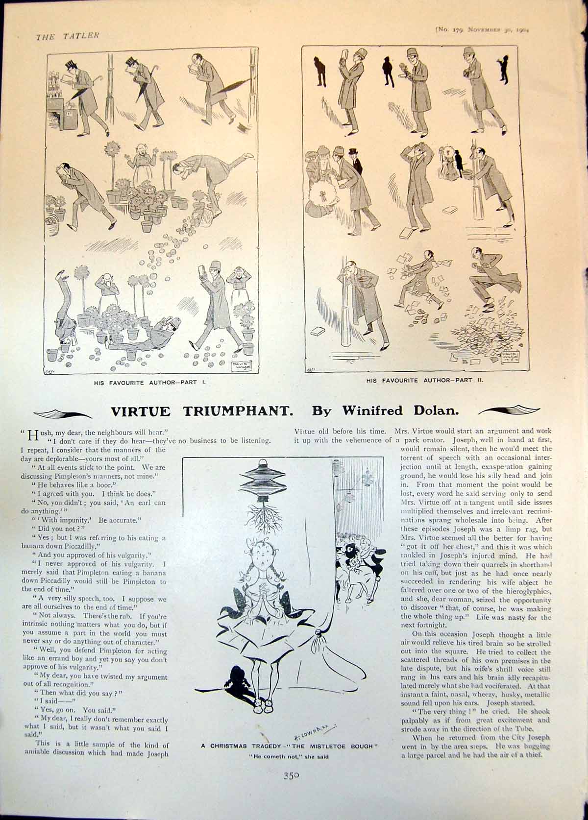 Old His Favourite Author David Wilson Mistletoe Bough H Cowhann 1904 20th