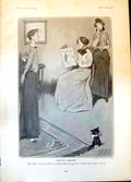Antique Print Humour Davis Wilson Beautys Handicap Age Governess Jack 1904 20th