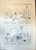 Original Old Antique Print Humour Mrs Ernest Ames Mrs Swan Lion Baby Swans 1904