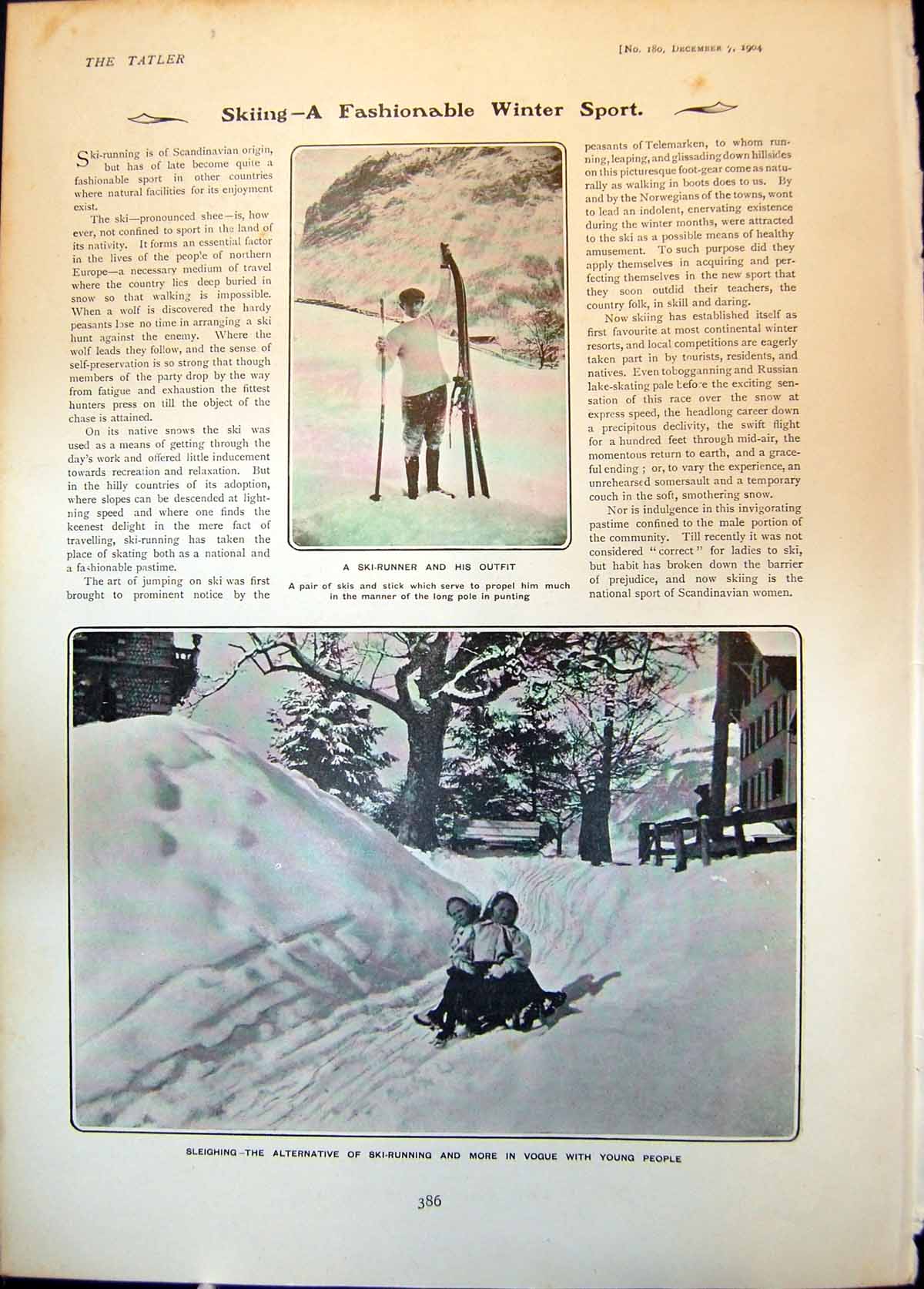 Old Ski-Runner Sleighing L Carter Capt Bedford F Palmer Richmond 1904 20th