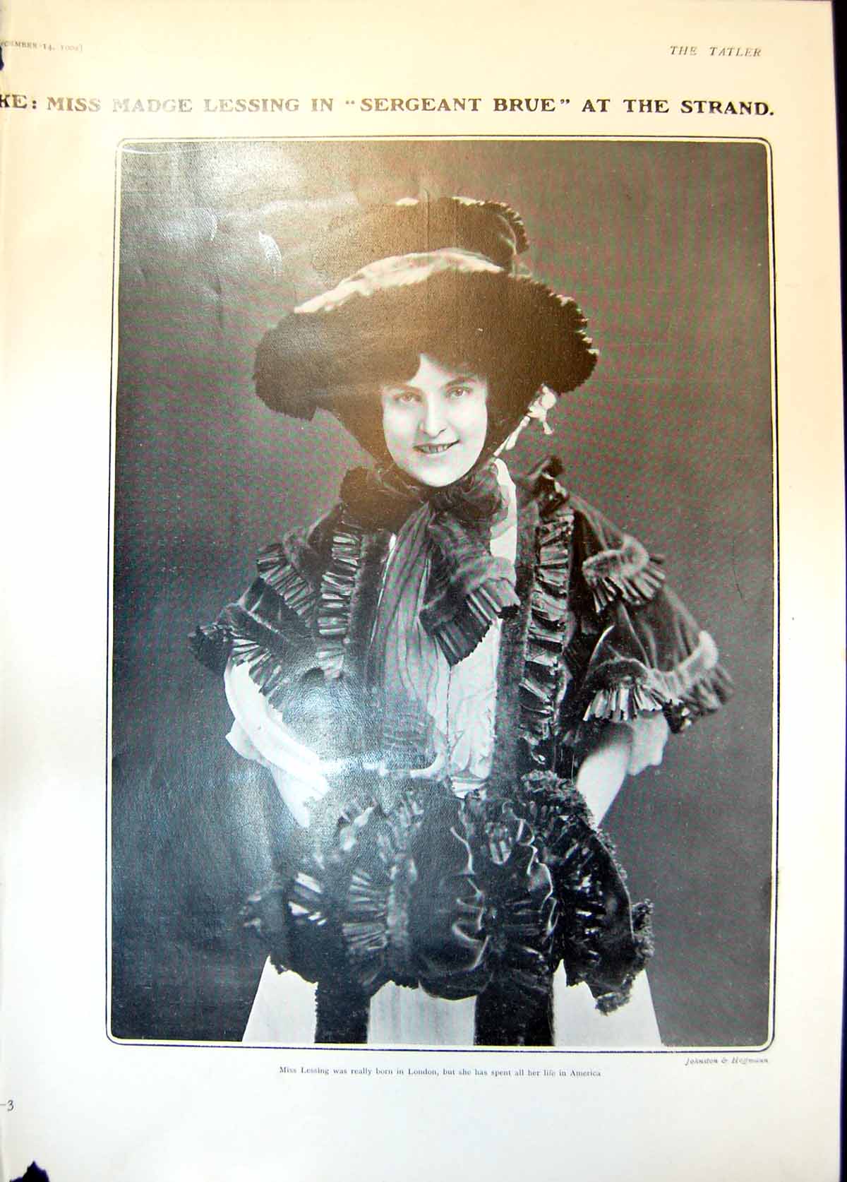 Antique Old Print Madge Lessing Sergeant Brue Oscar Asche Lily Brayton 1904