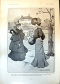 Antique Old Print Humour Will Owen Mrs Malaprop Dinner Poacher Rabbit 1904 20th