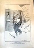 Antique Old Print Humour Christmas Ireland Tom Browne Hunting The Jap 1904 20th