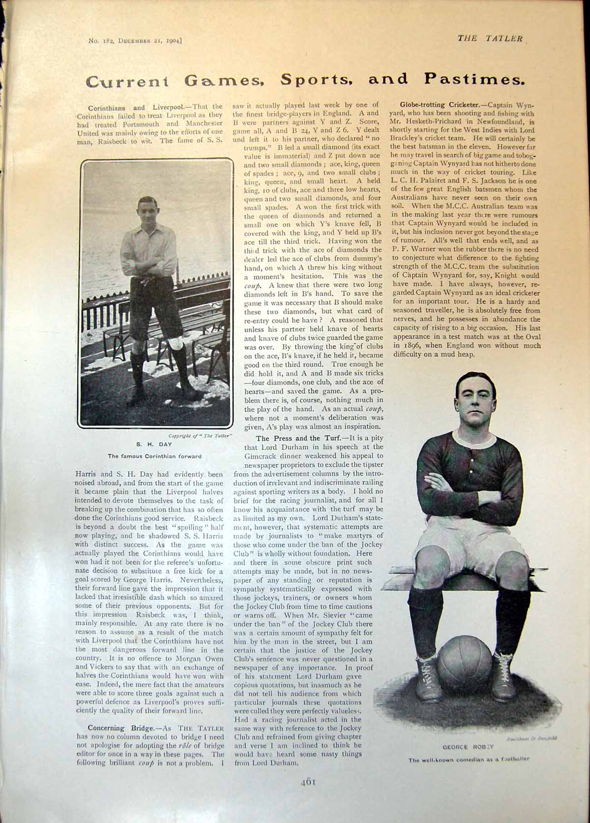 Old Football S Day George Robey H Mainprice David Butcher Horses 1904 20th