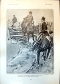 Antique Print Humour G Armour Grooms Horses Guards Mistake Stout Lady 1904 20th