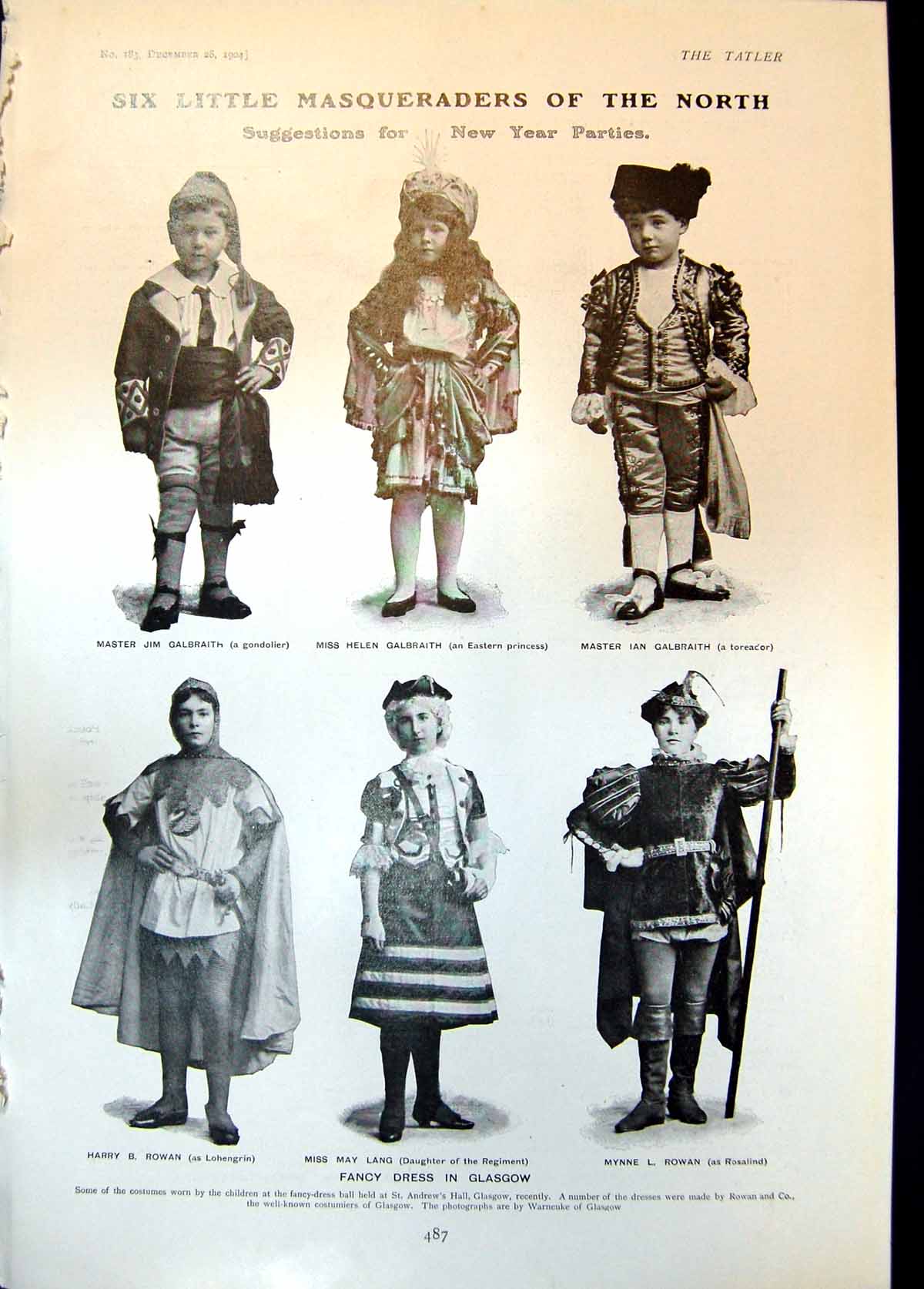 Old Fancy Dress Glasgow Jim Galbraith President Roosevelts Children19 20th