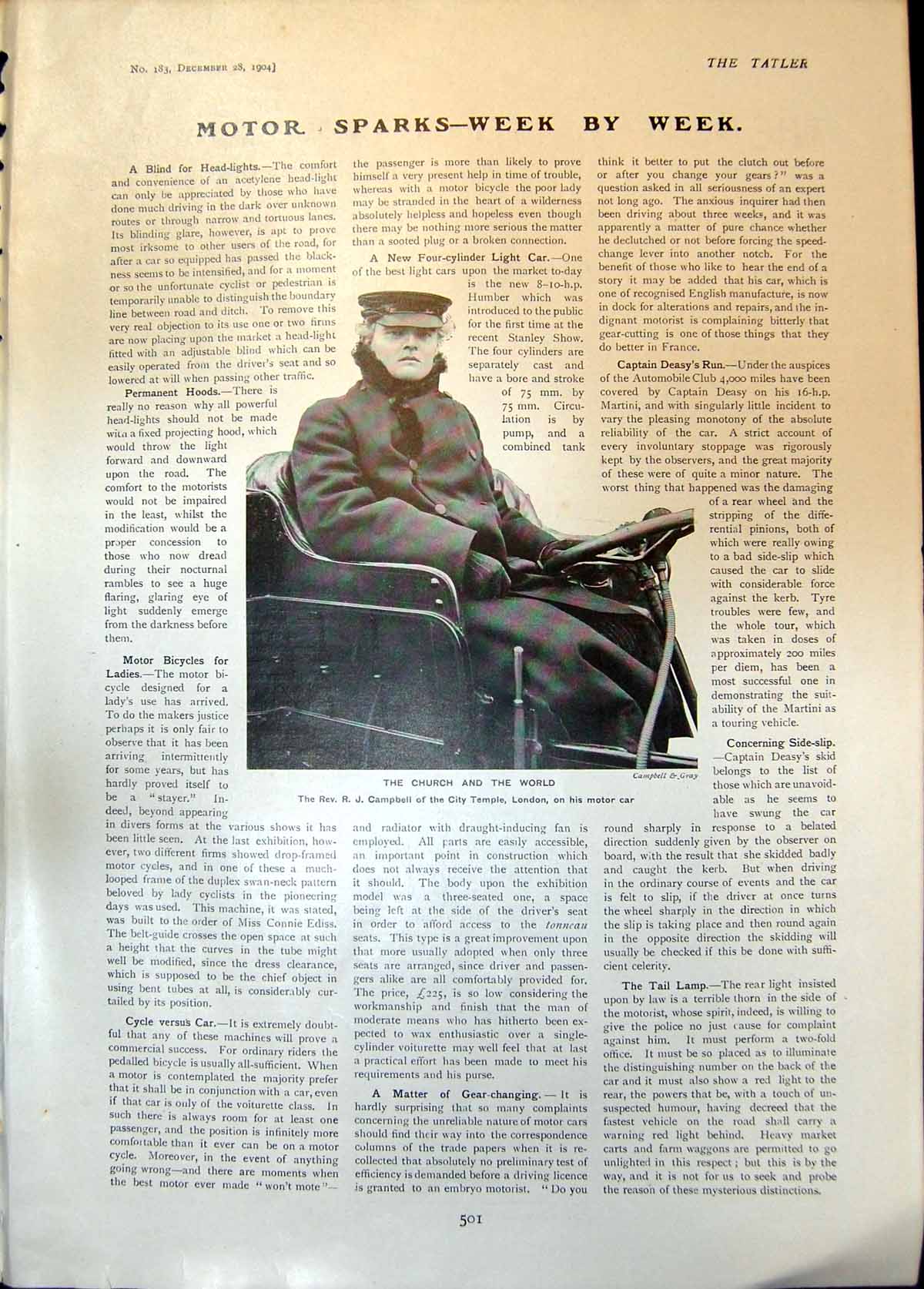 Old Rev R Campbell Motor Car B Hartley A Wade S Harris Corinthians 19 20th