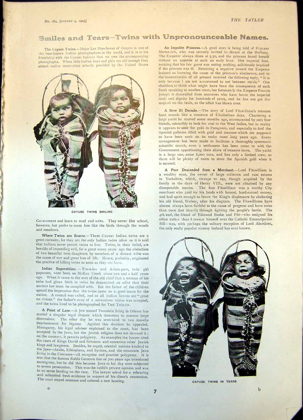 Old Cayuse Indian Twins Chestnut Tree Algy Motorist Dudley Buxton 190 Victorian