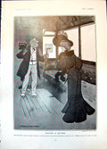 Old Print Humour Sketches Will Owen Gentleman Lady Club Fancy Dress 1905 20th