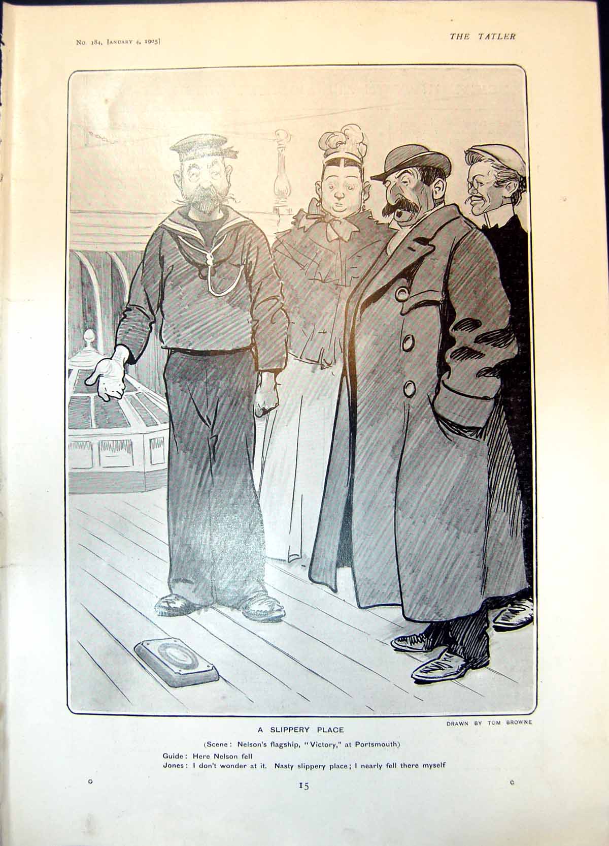 Old Humour Tom Browne Slippery Place Nelsons Flagship Earl Suffolk 19 Victorian