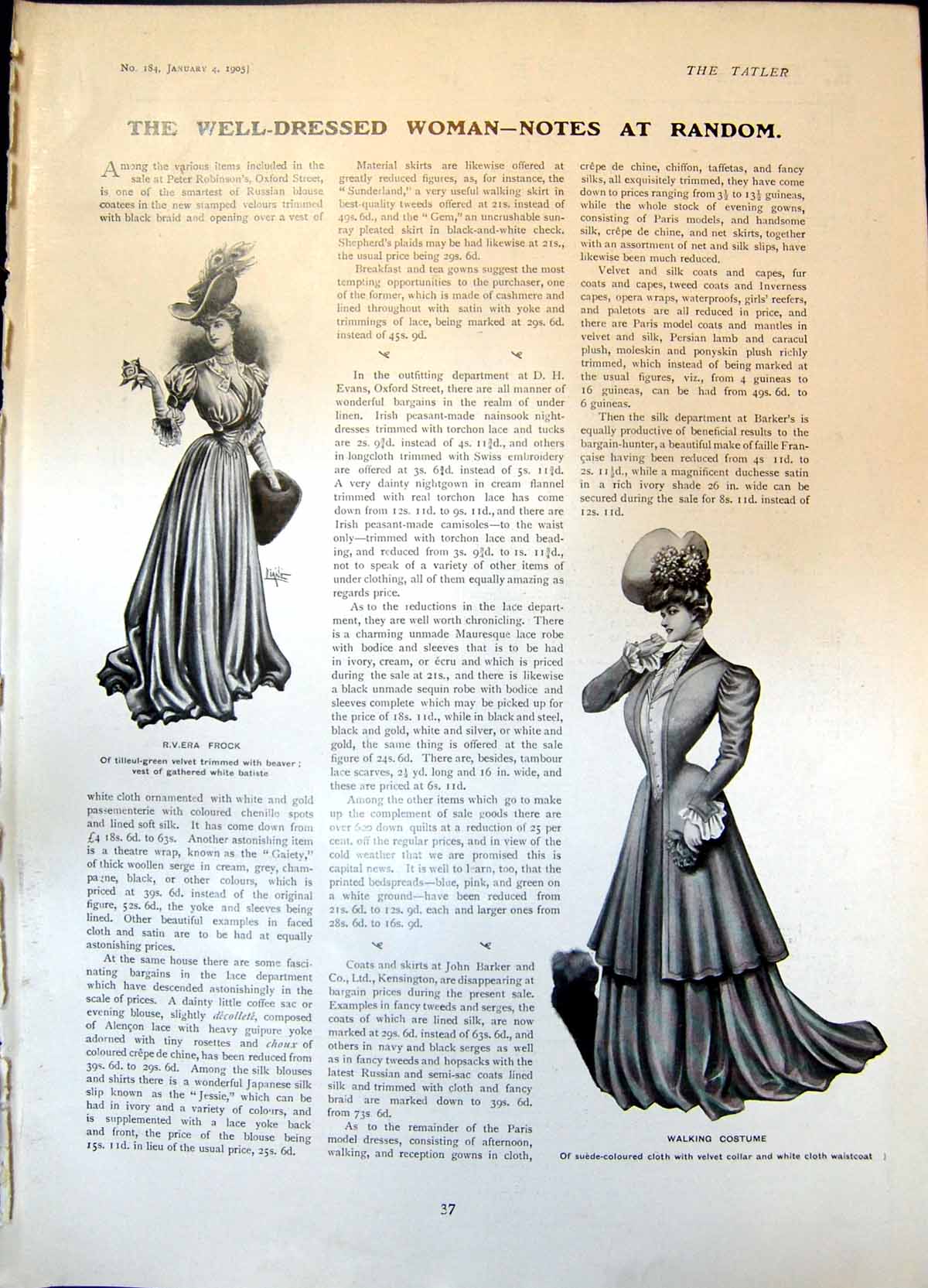 Old Riviera Frock Walking Costume Jacobean Bedstead Oak Cupboard 1905 20th