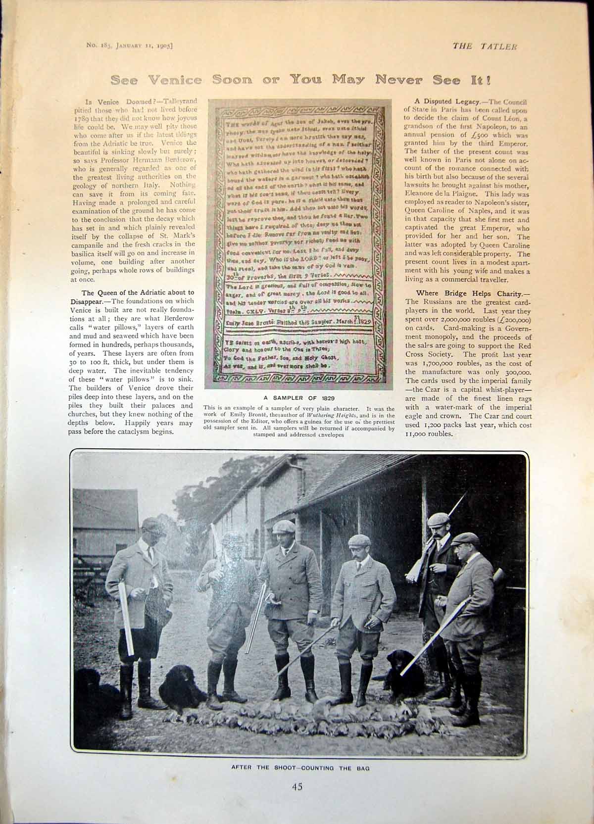 Old Print After Grouse Shoot Pierre Amedee Boy Painter Fat Boy Kent 1905 20th