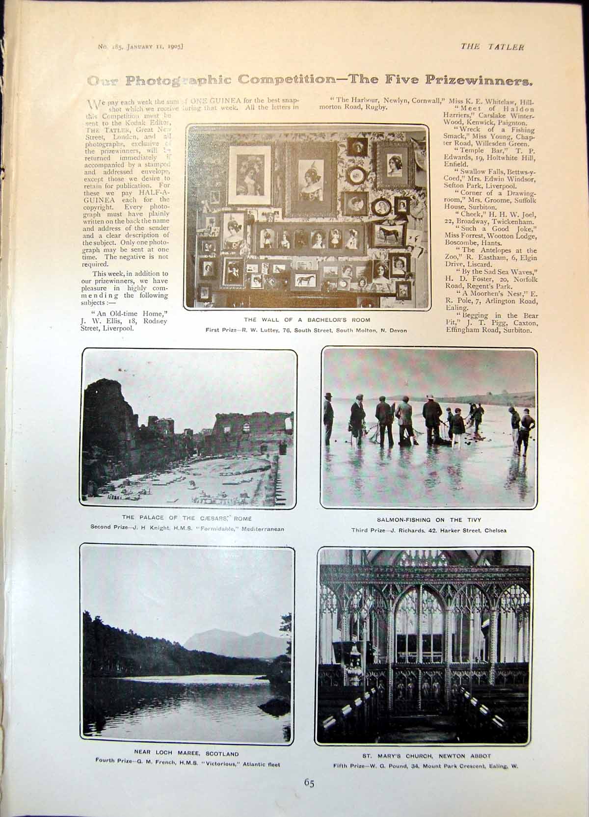 Old Palace Caesars Rome Salmon Fishing Tivy Loch Maree Scotland 1905 20th