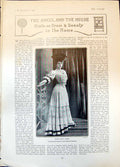 Original Old Antique Print White Cloth Gown Pretty Tea Gown Afternoon Gown 1905