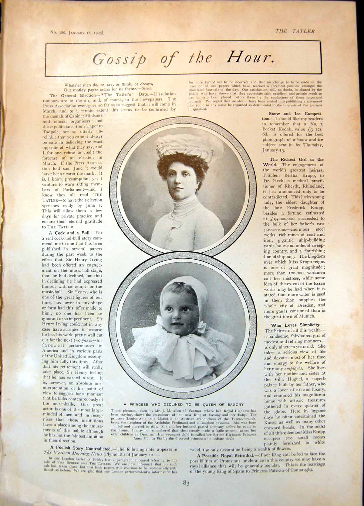Old Princess Declined Queen Saxony Ducking Stool Leominster Stag 1905 20th