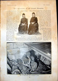 Antique Old Print Twin Sisters Aged 84 Osco Snake Eater Exhibiting Paris 1905