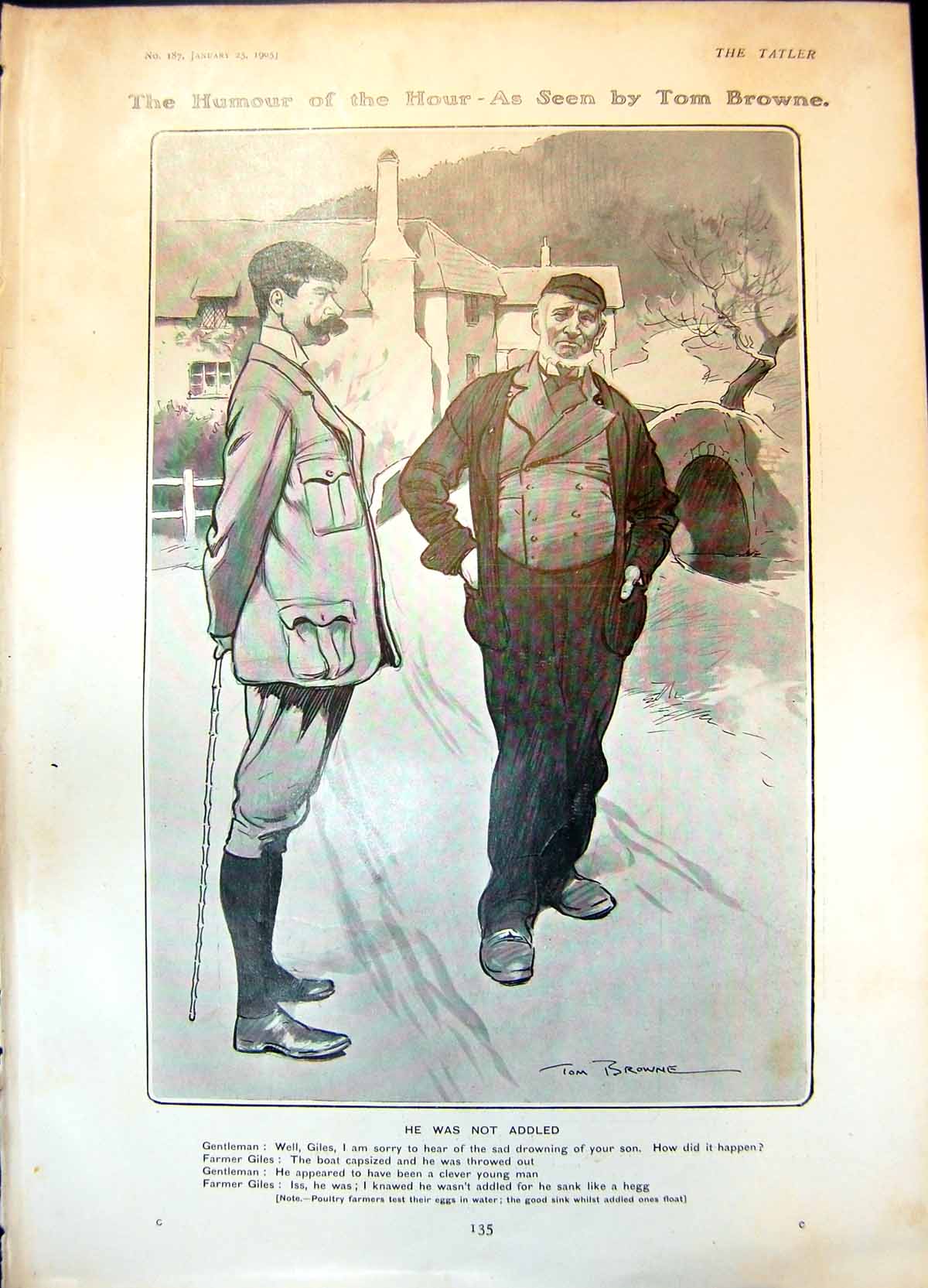Old Humour Hour T Browne Gentleman Farmer Giles Ohara Boys Club 1905 20th