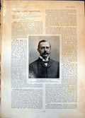 Antique Print Lord Harris Chairman GFields South Africa Colonel R W Inglis