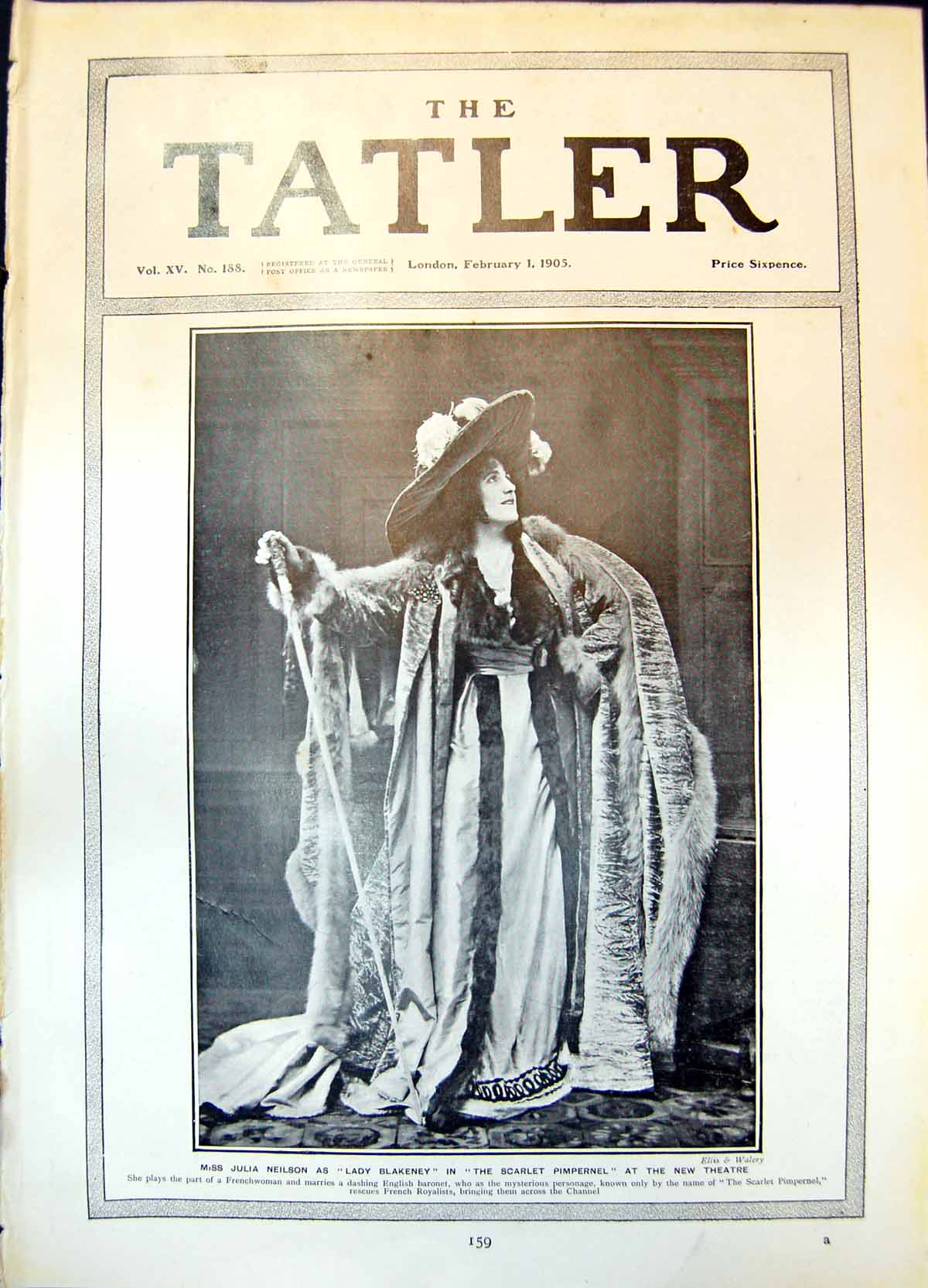 Old Miss Julia Neilson Lady Blakeney Scarlet Pimpernel New Theatre 19 20th