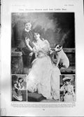 Antique Old Print Decima Moore Little Boy Gertie Millar Orchid Gaiety 1905 20th