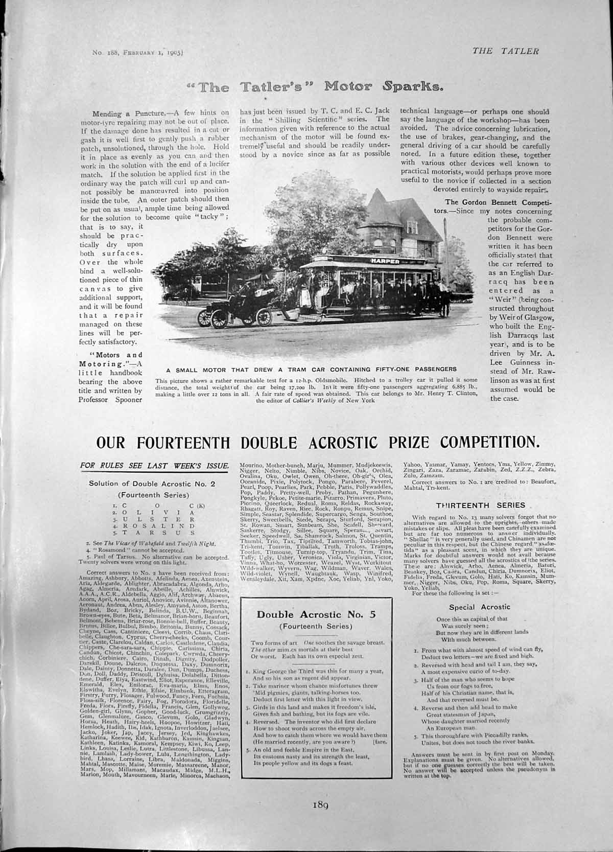 Old Print 12 Hp smobile Pulled Tram Car Lord Brackleys Cricket Team 1905