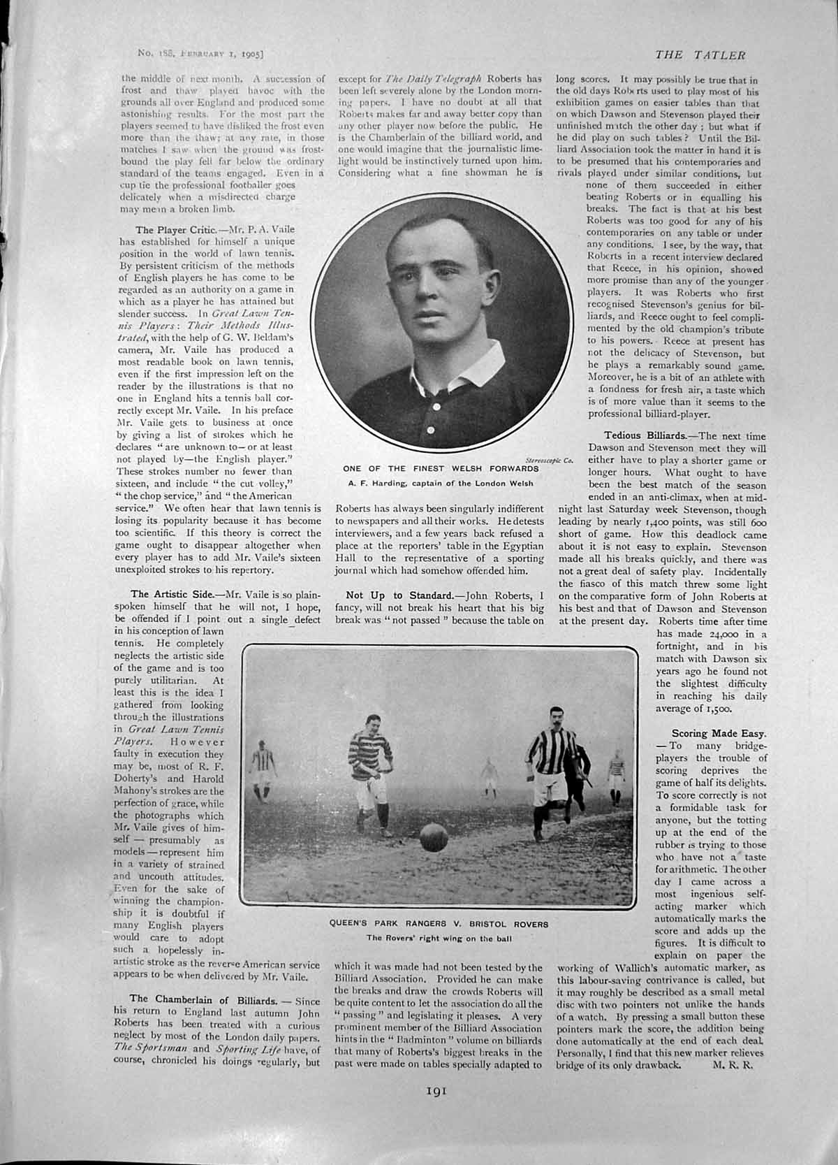 Old Af Harding Bristol Rovers V Queens Park Rangers Lac Cabinet 1905 20th