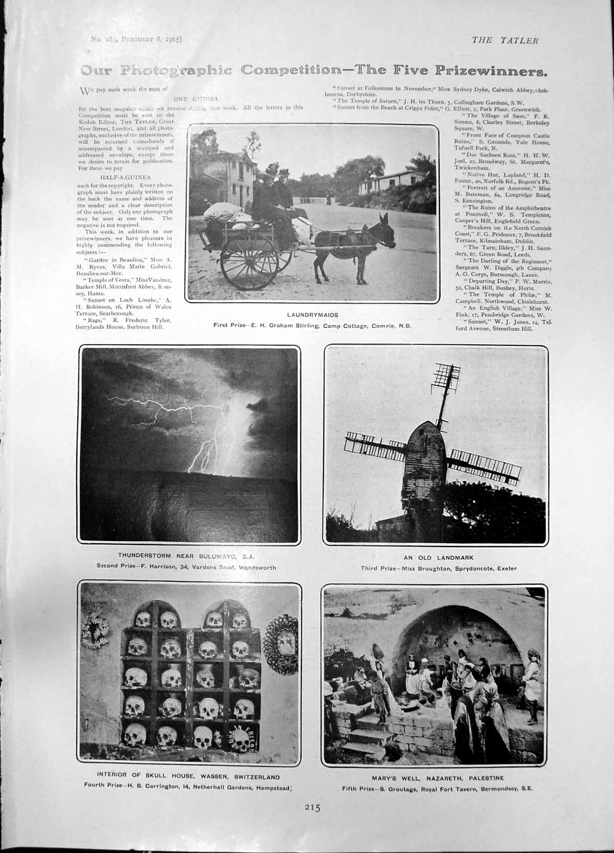 Antique Print Laundrymaids Thunderstorm Buluwayo Proper Position Sleep 1905
